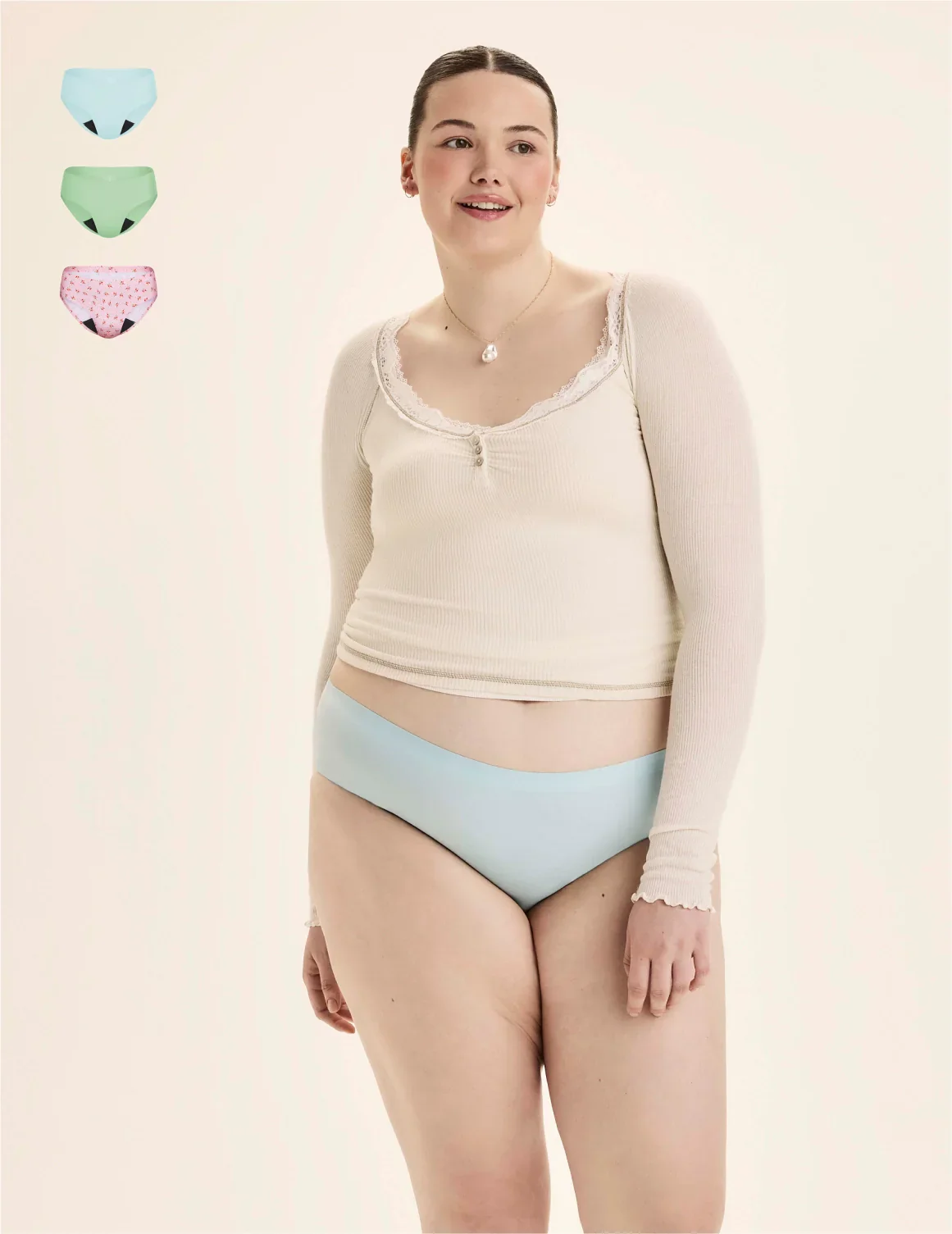 Light Leakproof No-Show Underwear Bikini 3-Pack - Last Call - Image 45